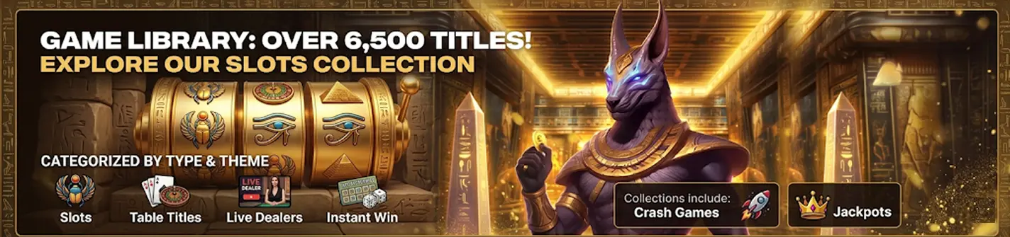 Lobby for Amonbet Casino games to select slots and jackpots