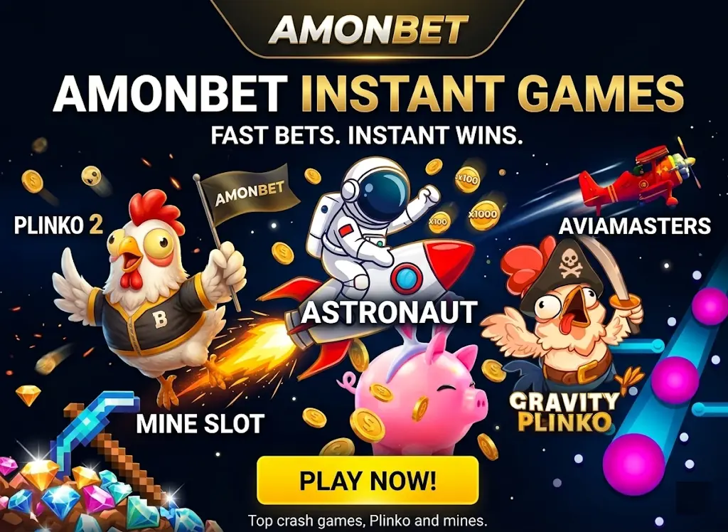 Crash games at Amonbet for playing fast instant win titles