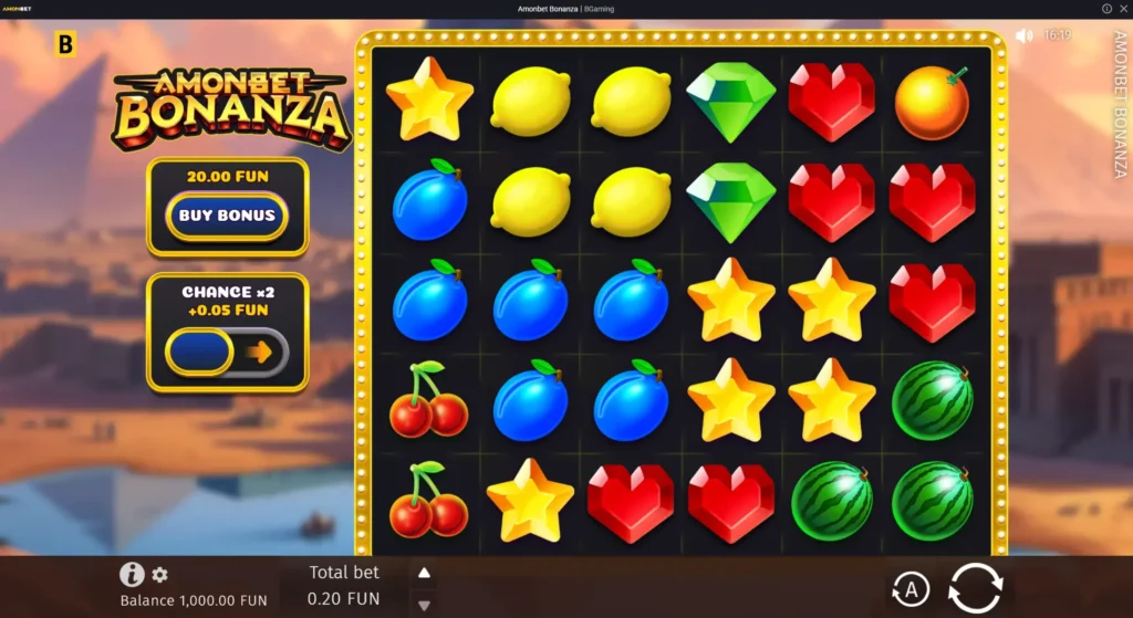 Slot game screen at AmonBet Casino
